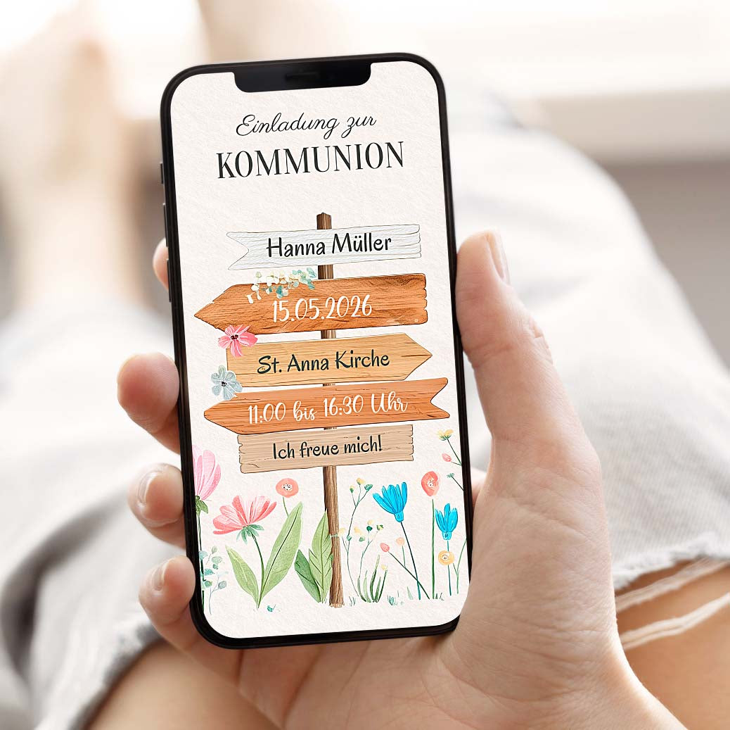 Kommunion Einladen WhatsApp Herzensprojekt Manufaktur