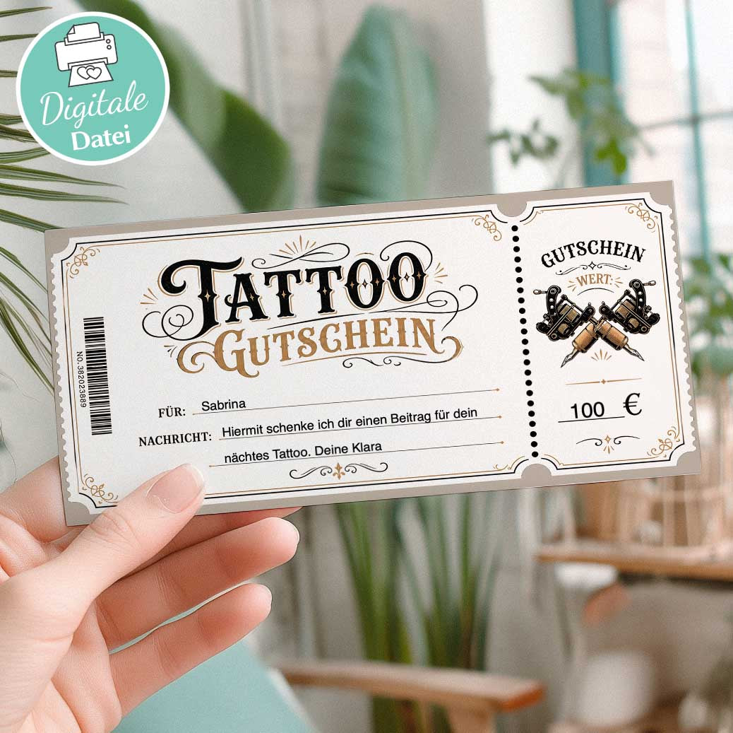 Tattoo Gutschein Vorlage Herzensprojekt Manufaktur