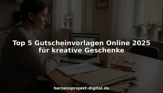 Eine Frau sitzt am Küchentisch und gestaltet mit viel Kreativität individuelle Gutscheine.