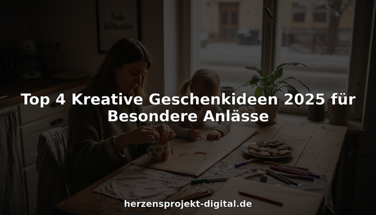 Gemeinsam verpacken Mutter und Kind mit viel Fantasie ihre Geschenke und lassen ihrer Kreativität dabei freien Lauf.