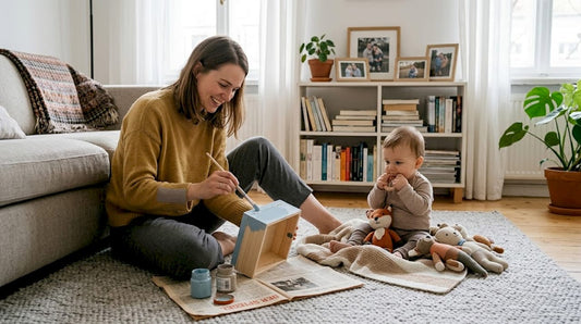 Zu Hause gestaltet die Mutter eine individuelle Erinnerungsbox mit viel Liebe zum Detail.