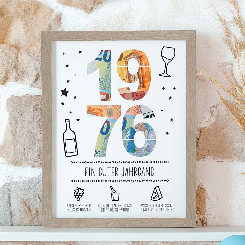 Geburtstag Jahrgang 1976 im Rahmen merchOne