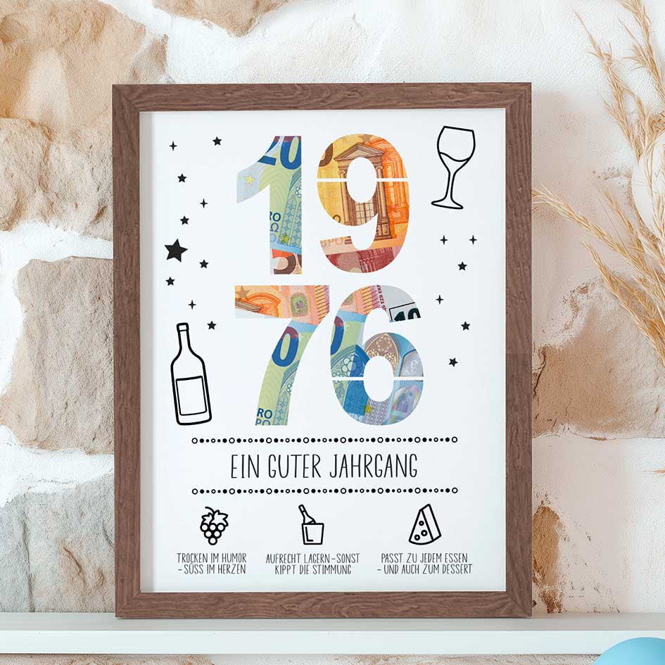 Geburtstag Jahrgang 1976 im Rahmen merchOne