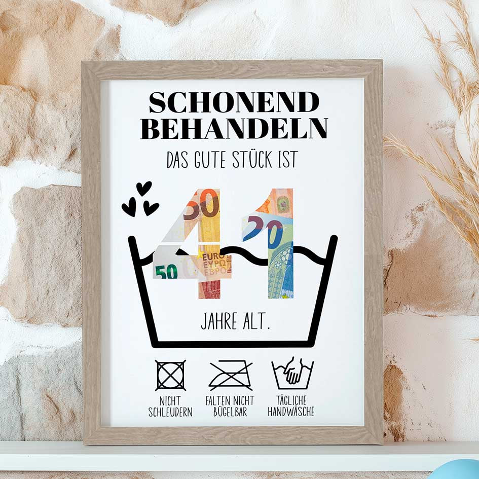 Geldgeschenk 41. Geburtstag im Rahmen merchOne