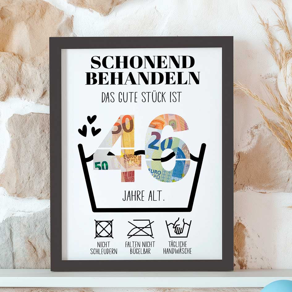 Geldgeschenk 46. Geburtstag im Rahmen merchOne
