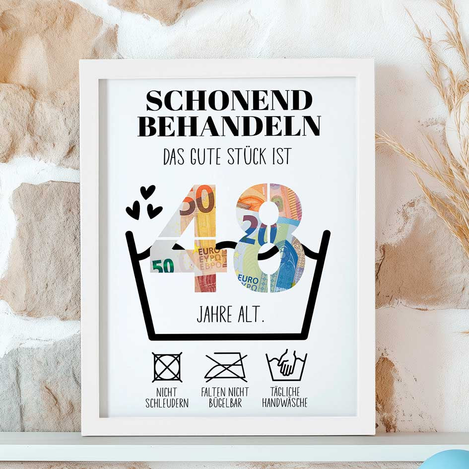Geldgeschenk 48. Geburtstag im Rahmen merchOne