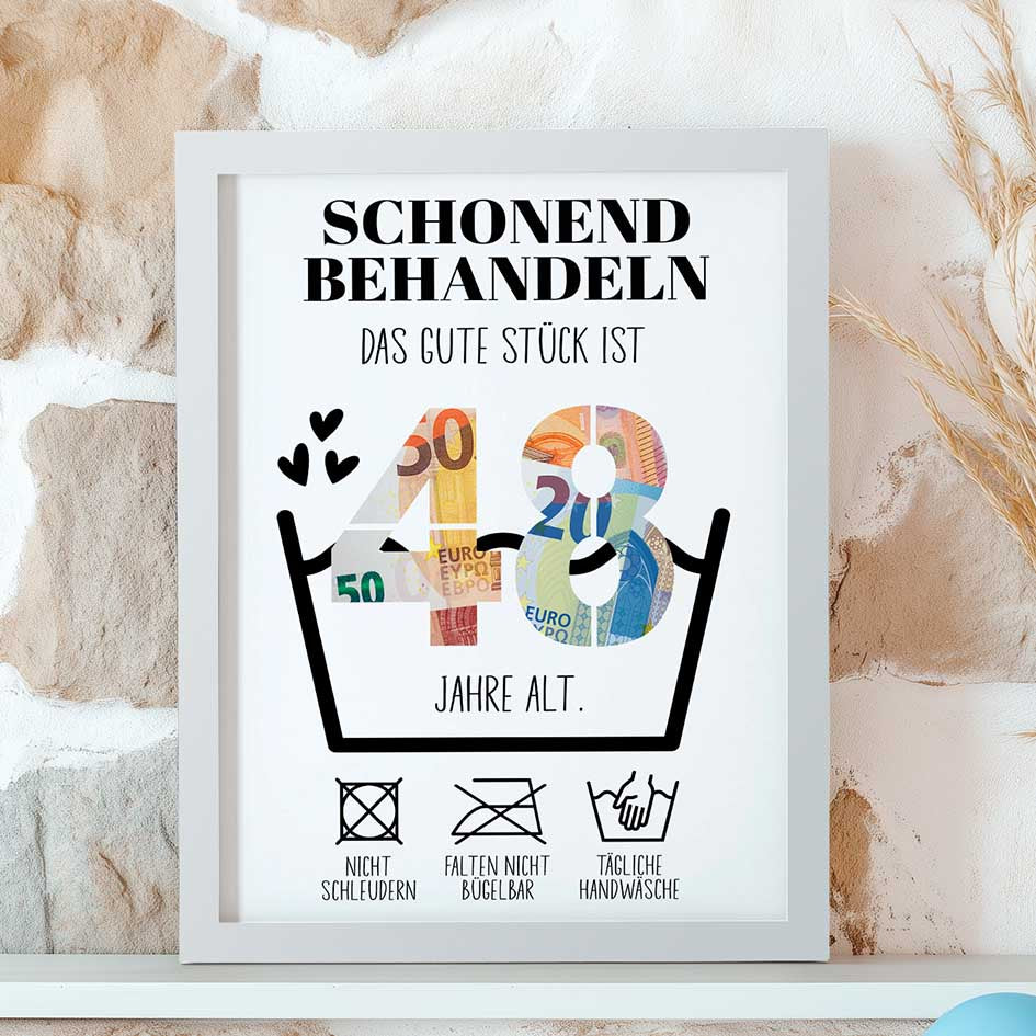 Geldgeschenk 48. Geburtstag im Rahmen merchOne