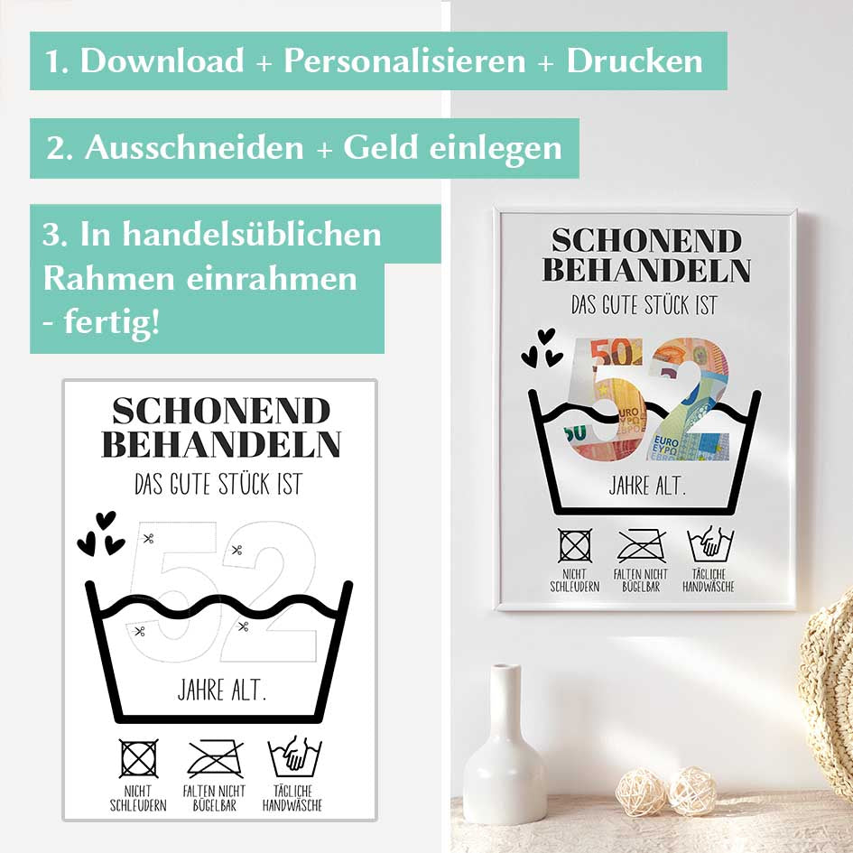 Geldgeschenk zum 52. Geburtstag Herzensprojekt Manufaktur