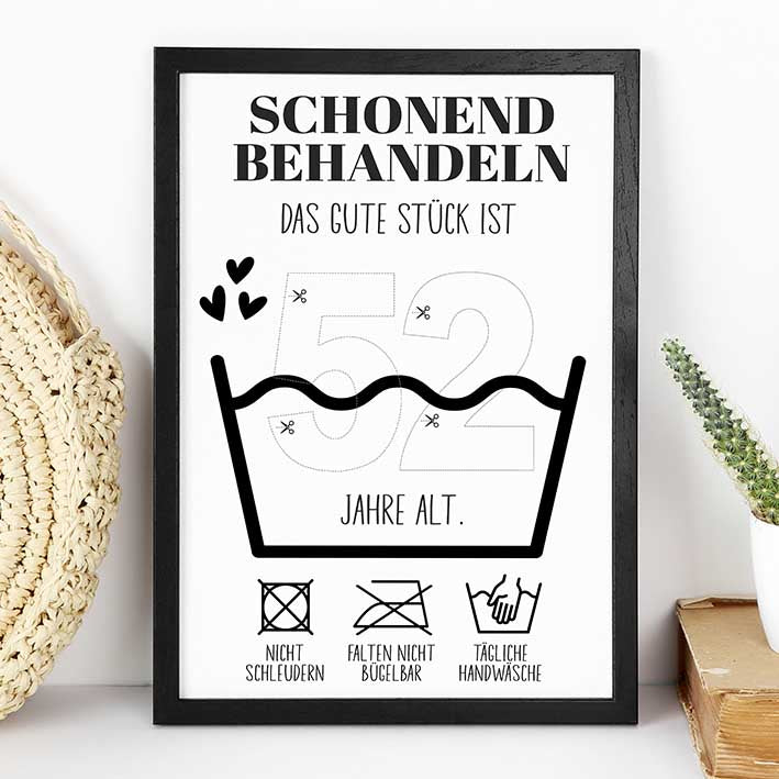 Geldgeschenk 52. Geburtstag im Rahmen merchOne