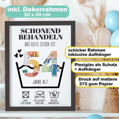 Geldgeschenk 54. Geburtstag im Rahmen merchOne