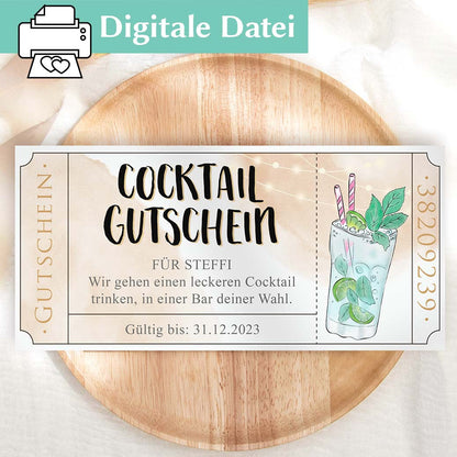 Cocktail Gutscheinvorlage Herzensprojekt Manufaktur