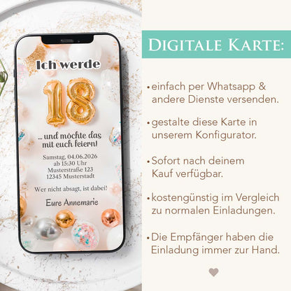 Digitale Einladung Geburtstag Herzensprojekt Manufaktur