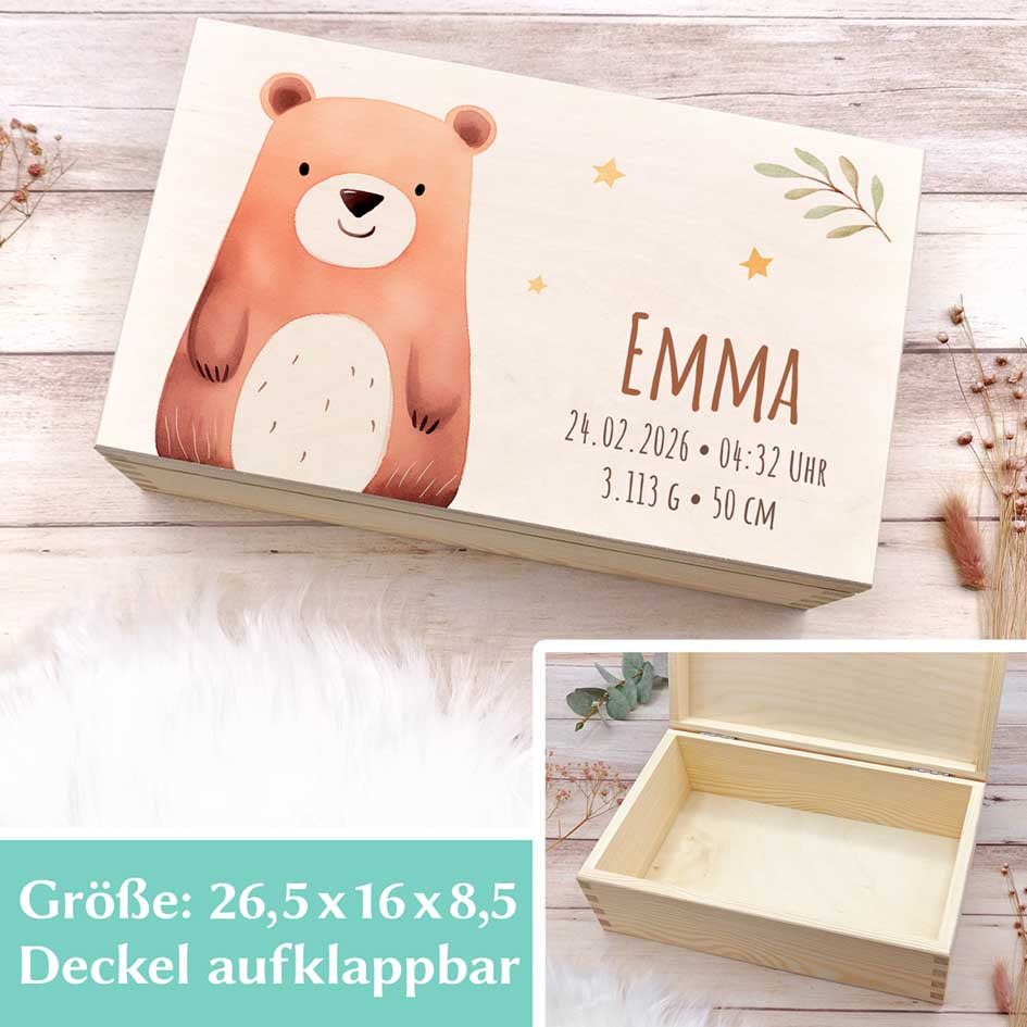 Erinnerungskiste zur Geburt "Bär" Herzensprojekt Manufaktur