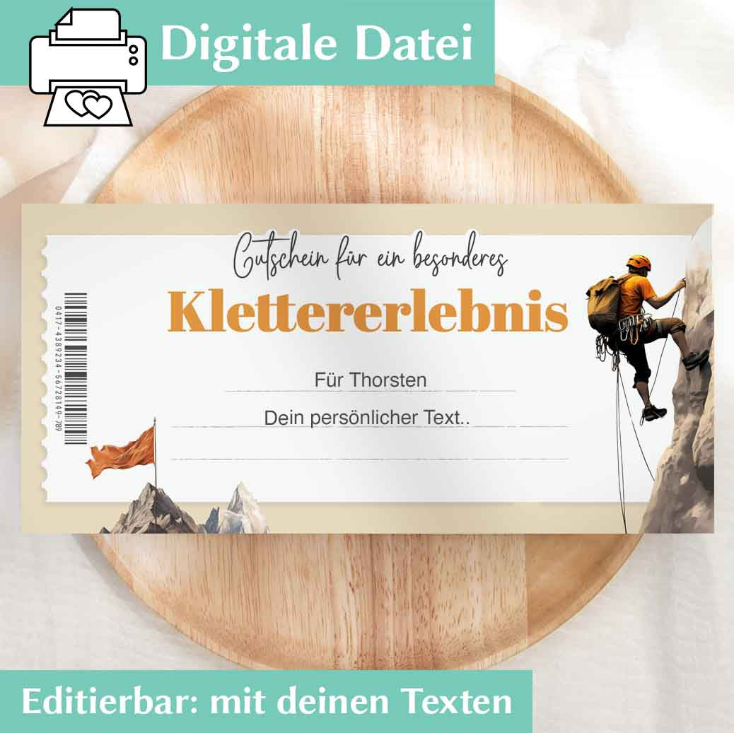 Klettern Gutschein Herzensprojekt Manufaktur