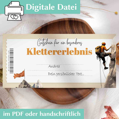 Klettern Gutschein Herzensprojekt Manufaktur