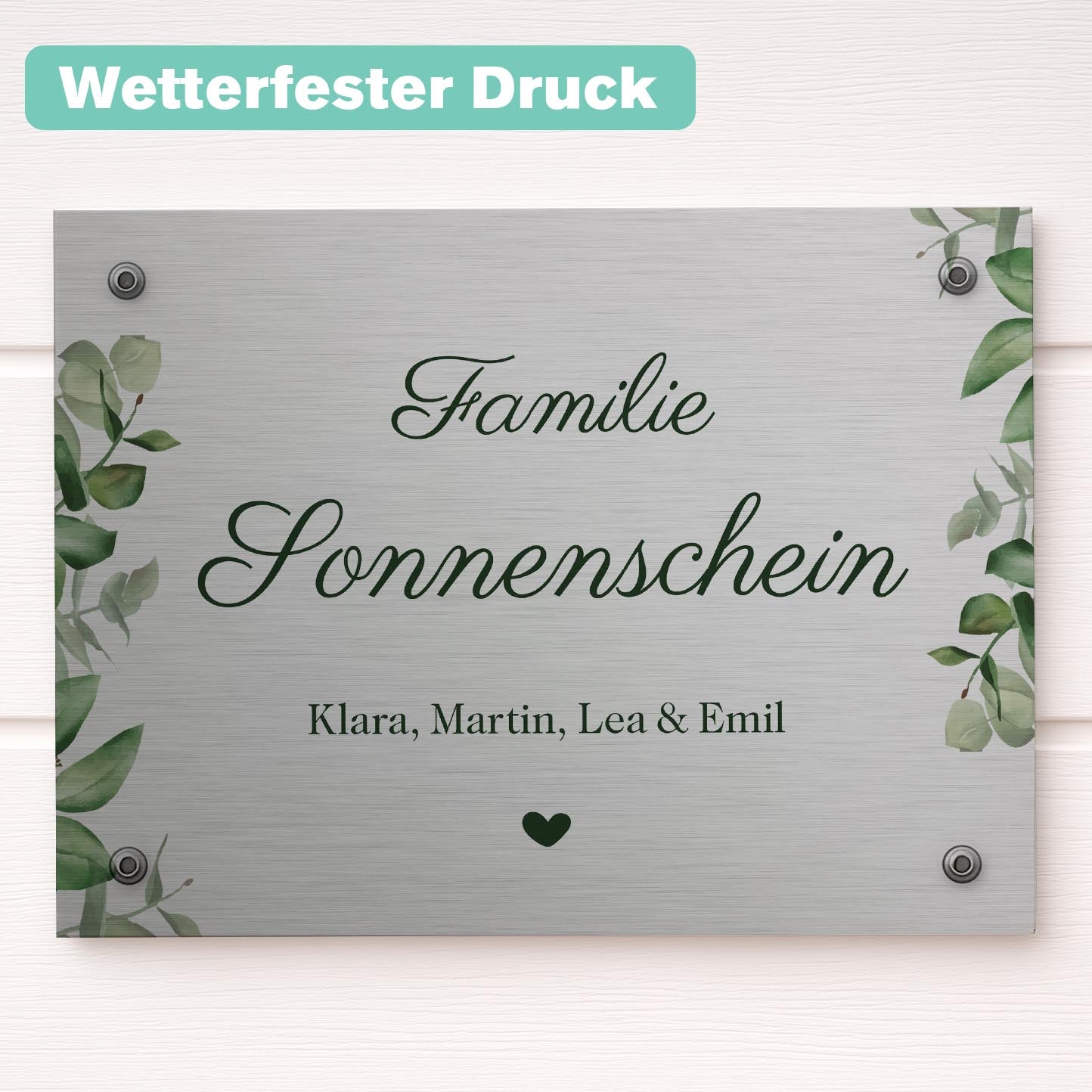 Familienschild Aluminium