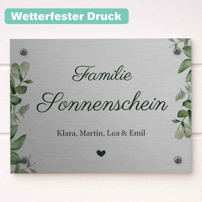 Familienschild Aluminium