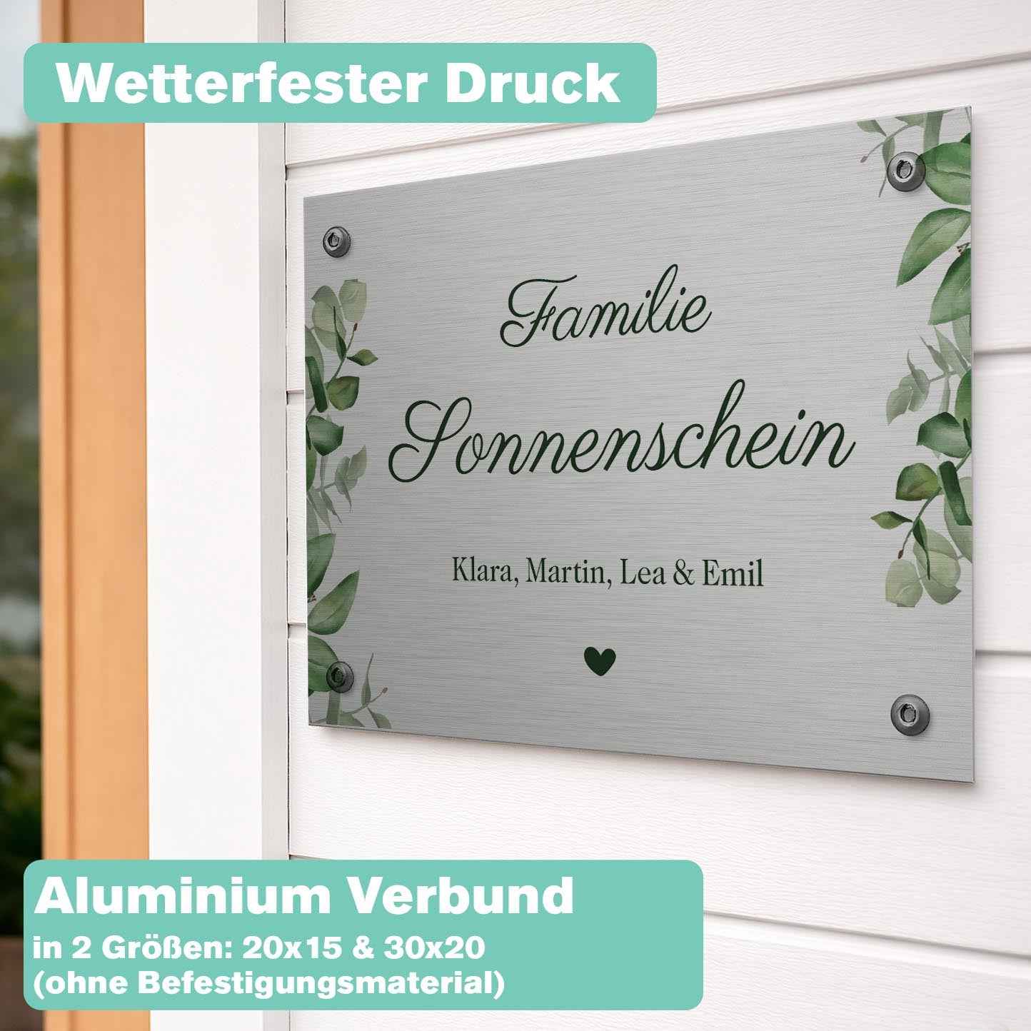 Familienschild Aluminium