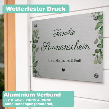 Familienschild Aluminium