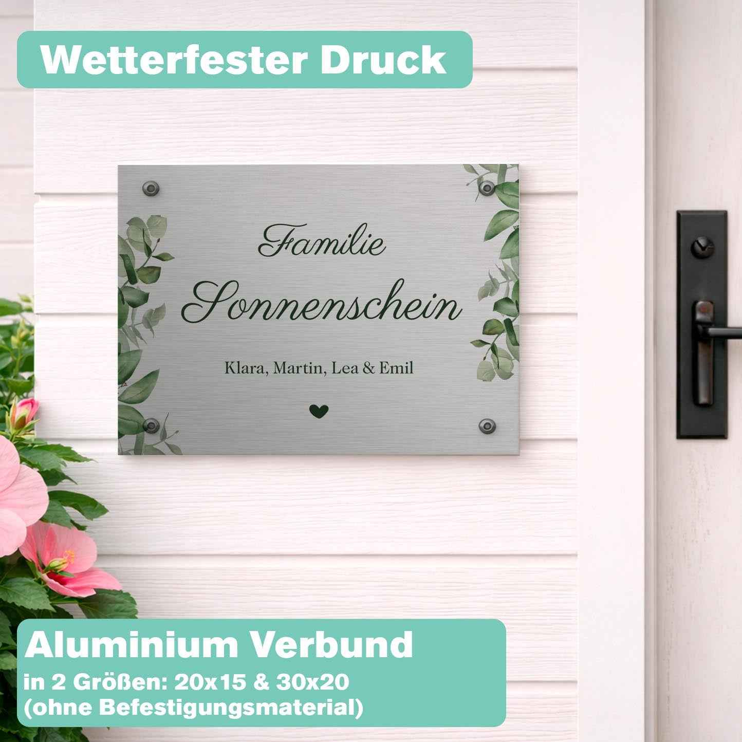 Familienschild Aluminium