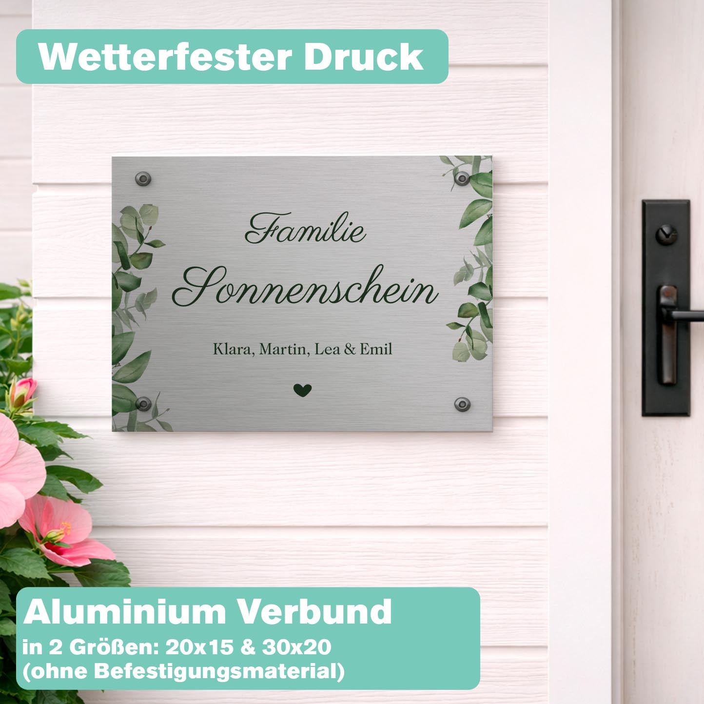 Familienschild Aluminium