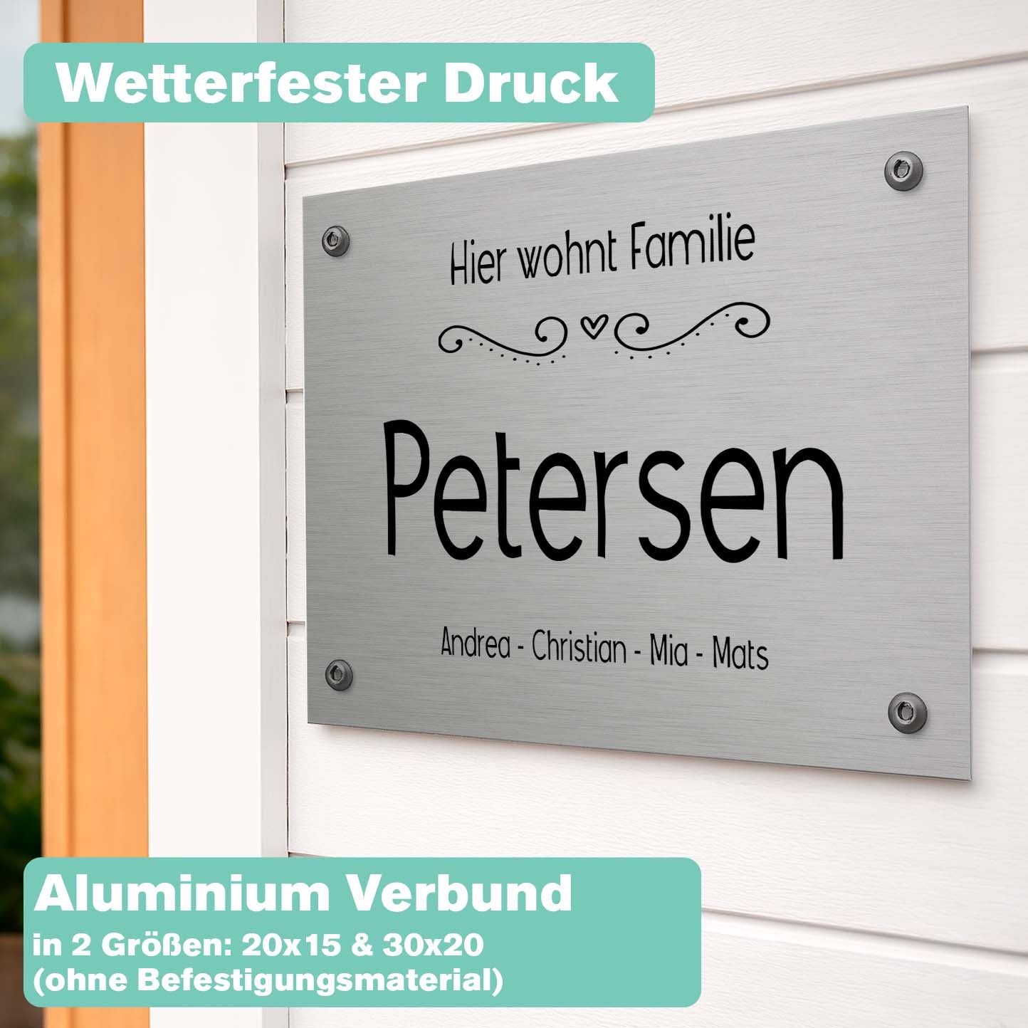 Familienschild Türschild Herzensprojekt Manufaktur