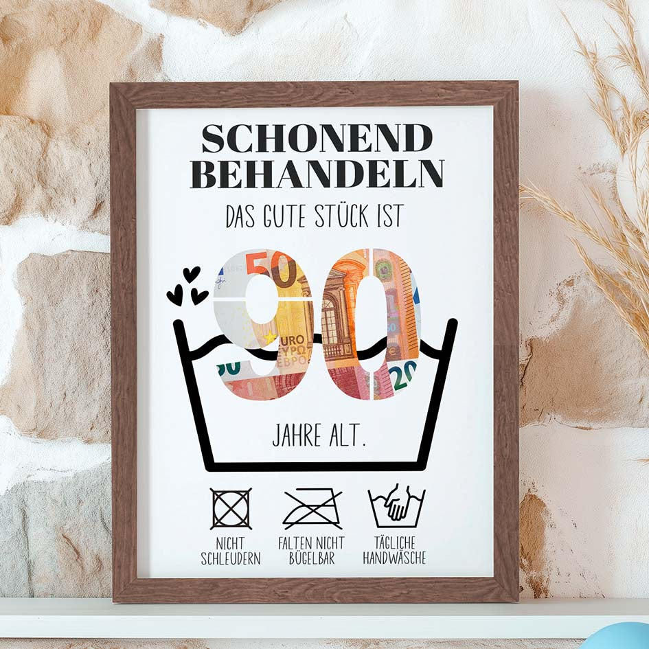Geldgeschenk 90. Geburtstag im Rahmen merchOne