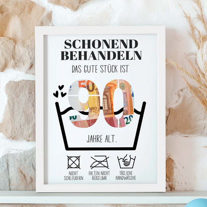 Geldgeschenk 90. Geburtstag im Rahmen merchOne