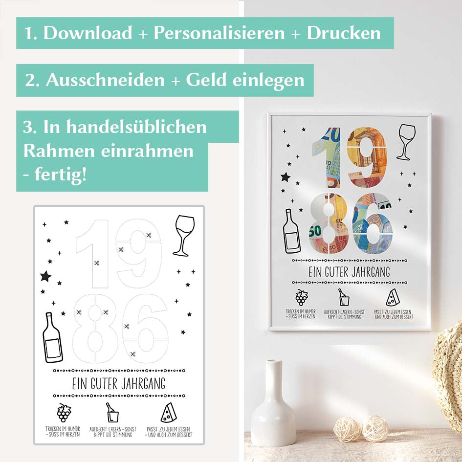 Geldgeschenk Geburtstag 1976 Herzensprojekt Manufaktur