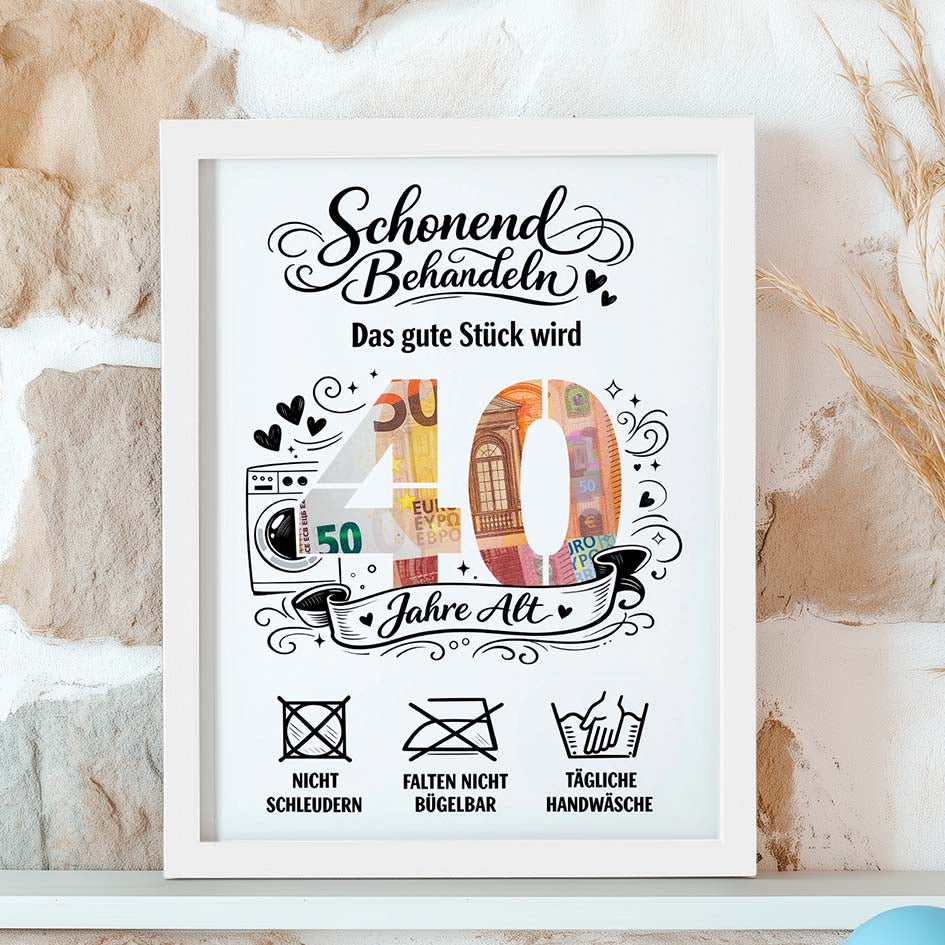 Geldgeschenk zum 40. Geburtstag Vintage Herzensprojekt Manufaktur