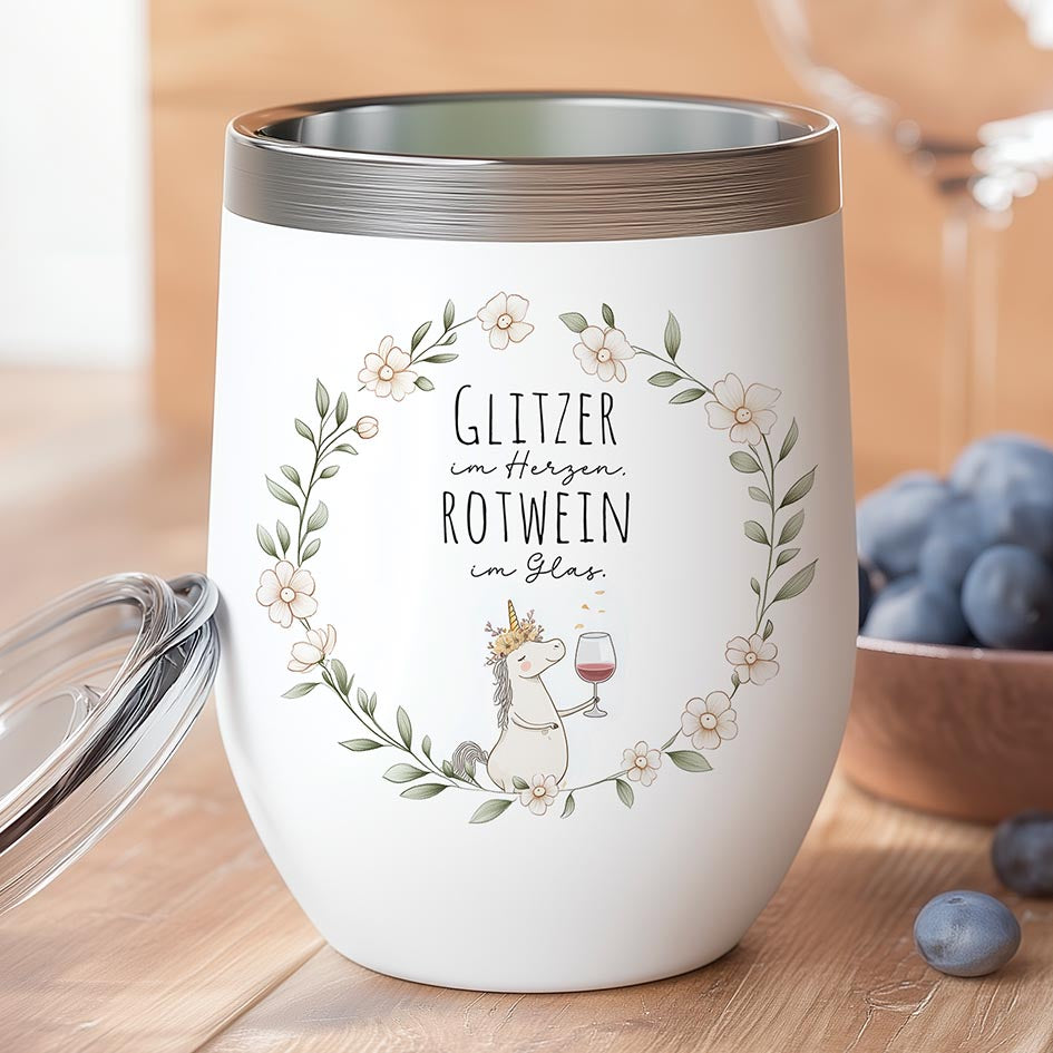 Weinbecher "Einhorn" Rotwein Printify