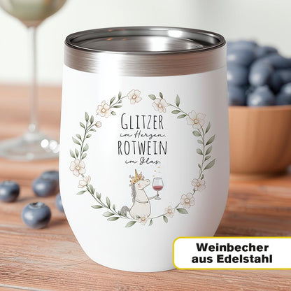 Weinbecher "Einhorn" Rotwein Printify