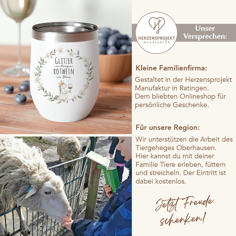 Weinbecher "Einhorn" Rotwein Printify