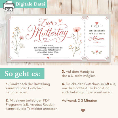 Gutschein zum Muttertag Herzensprojekt Manufaktur