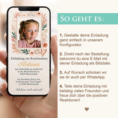 Kommunionseinladung WhatsApp Herzensprojekt Manufaktur