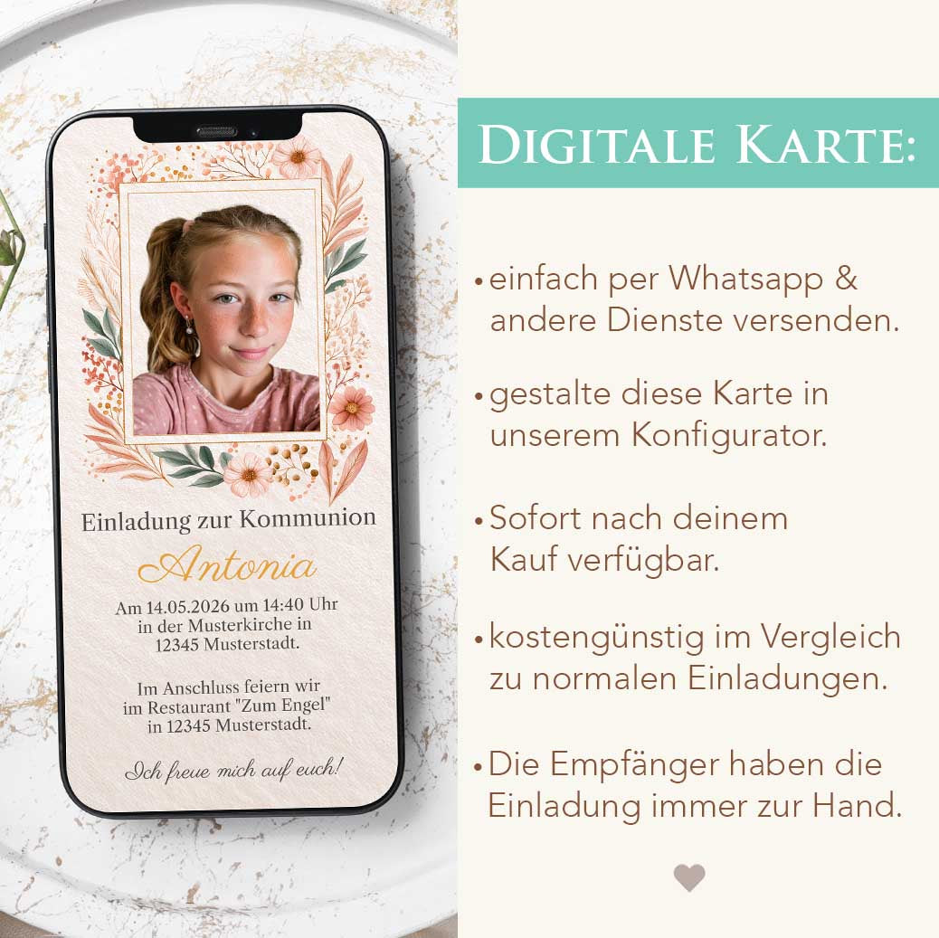 Kommunionseinladung WhatsApp Herzensprojekt Manufaktur