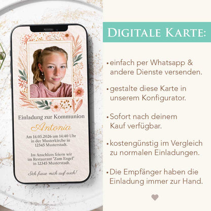 Kommunionseinladung WhatsApp Herzensprojekt Manufaktur