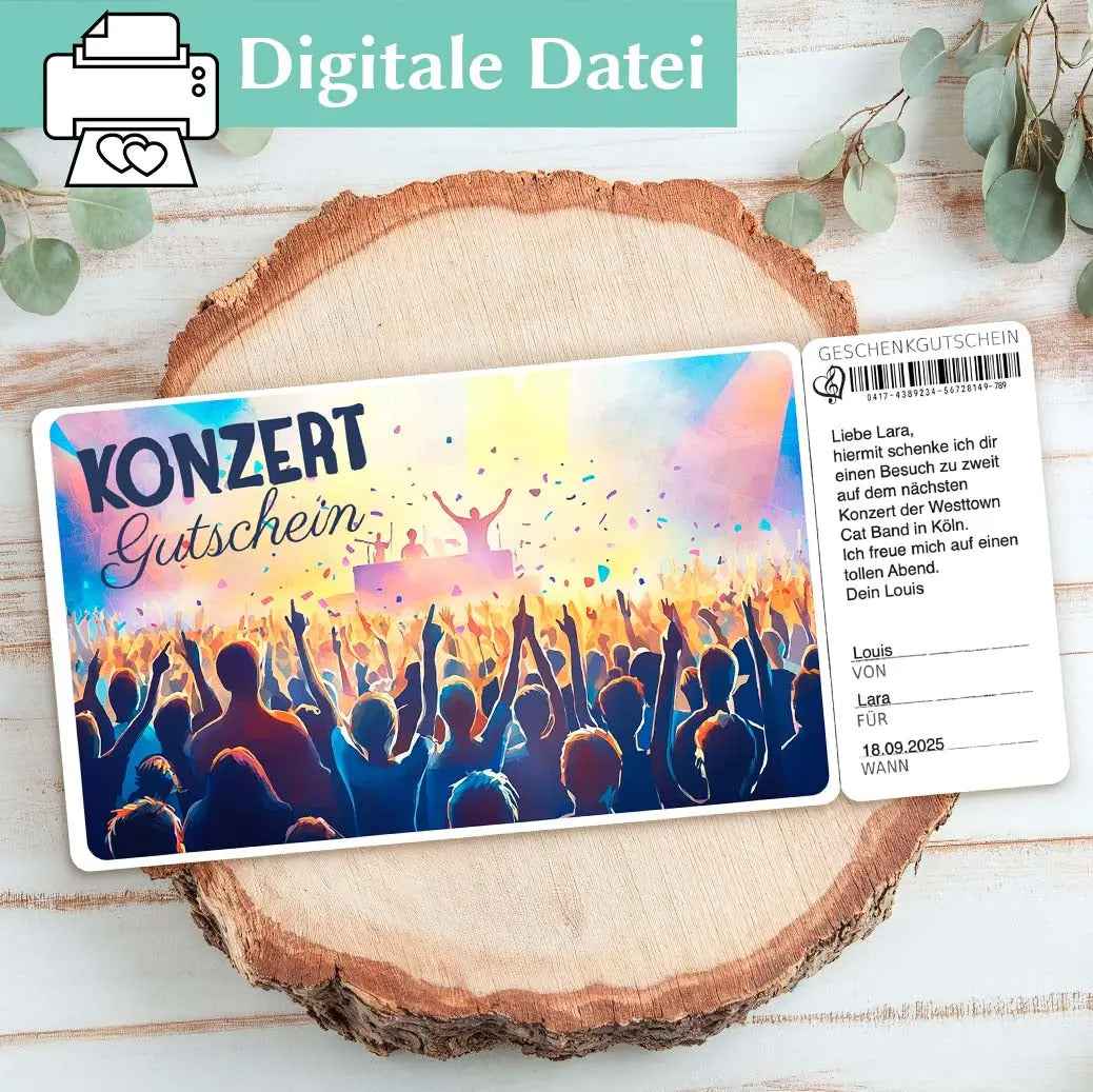 Konzertgutschein Vorlage