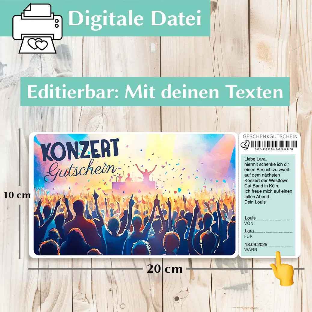 Konzertgutschein Vorlage