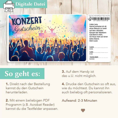 Konzertgutschein Vorlage