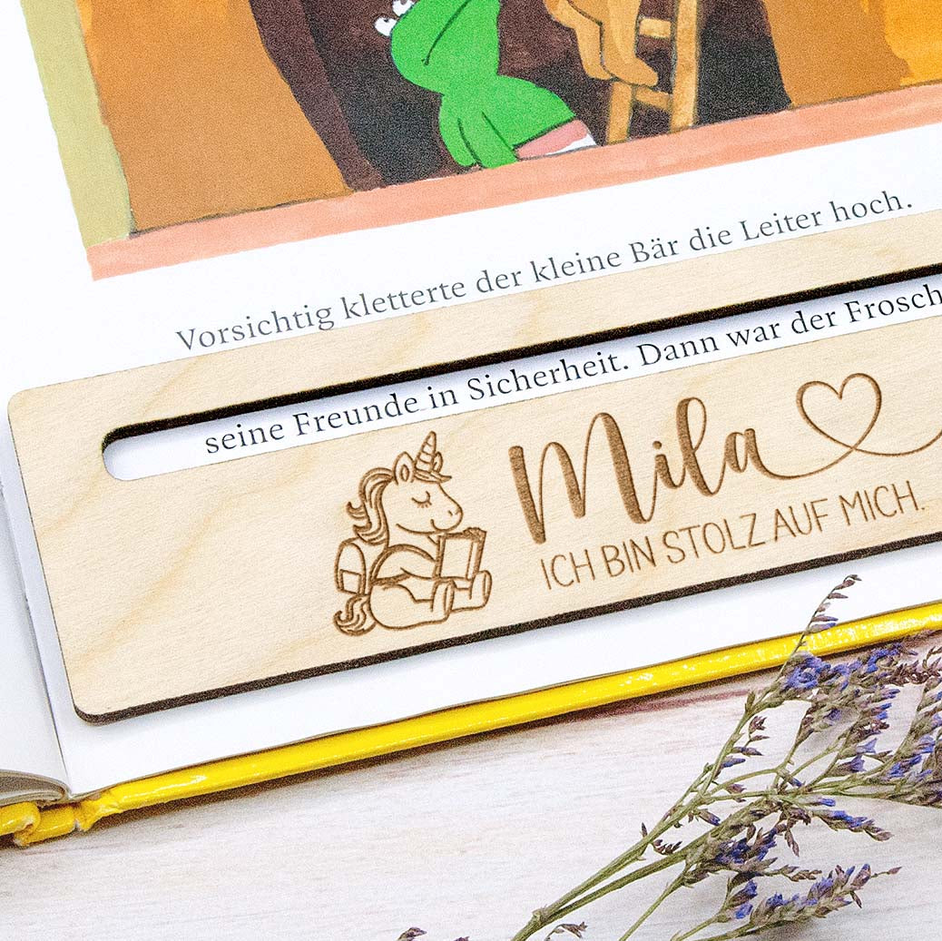Personalisierte Lesehilfe Einhorn Herzensprojekt Manufaktur