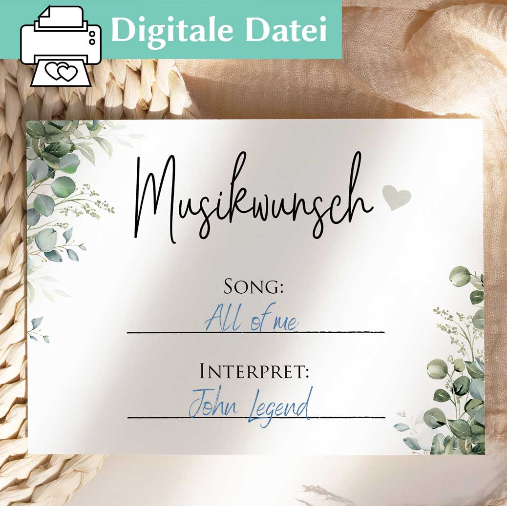 Musikwunschkarten Hochzeit Herzensprojekt Manufaktur