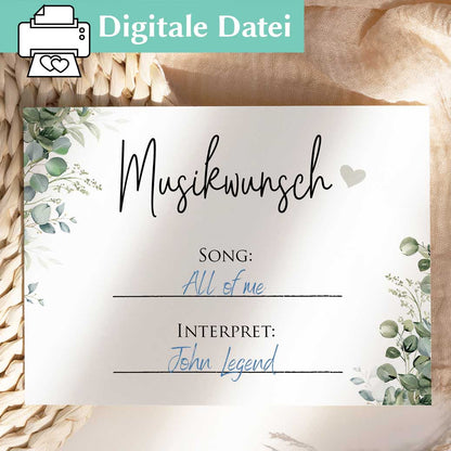 Musikwunschkarten Hochzeit Herzensprojekt Manufaktur
