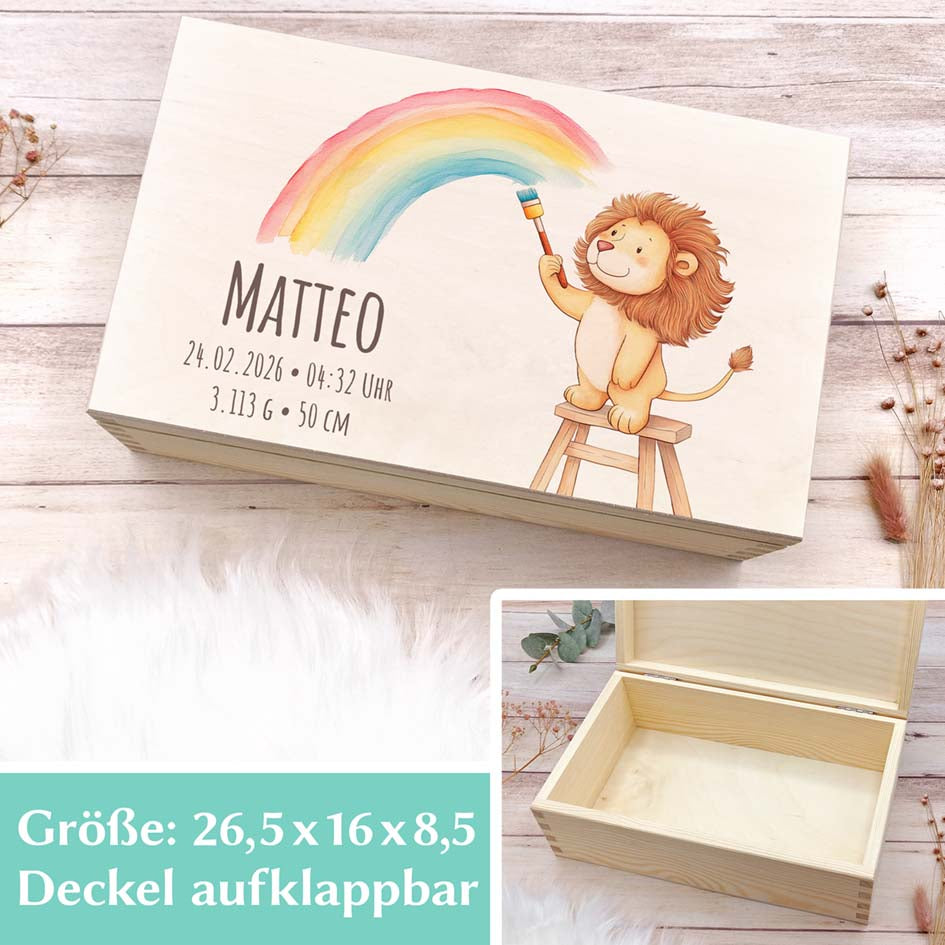 Personalisierte Erinnerungsbox Löwe Herzensprojekt Manufaktur