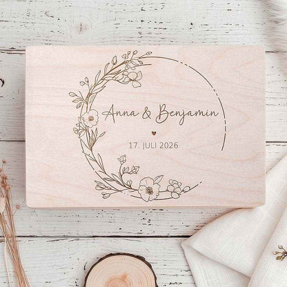 Personalisierte Holzbox Hochzeit
