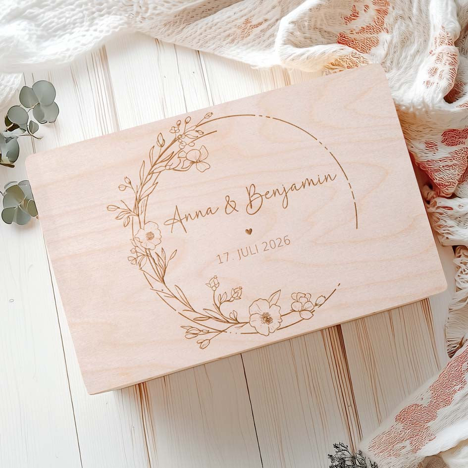 Personalisierte Holzbox Hochzeit