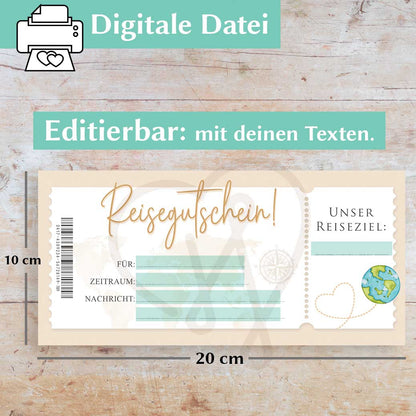 Reisegutschein Vorlage Herzensprojekt Manufaktur