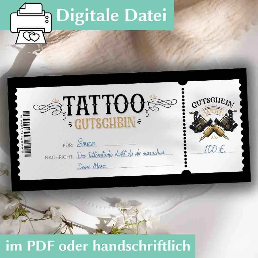 Tattoo Gutscheinvorlage