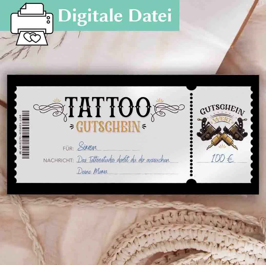 Tattoo Gutscheinvorlage