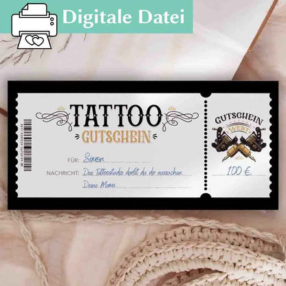 Tattoo Gutscheinvorlage